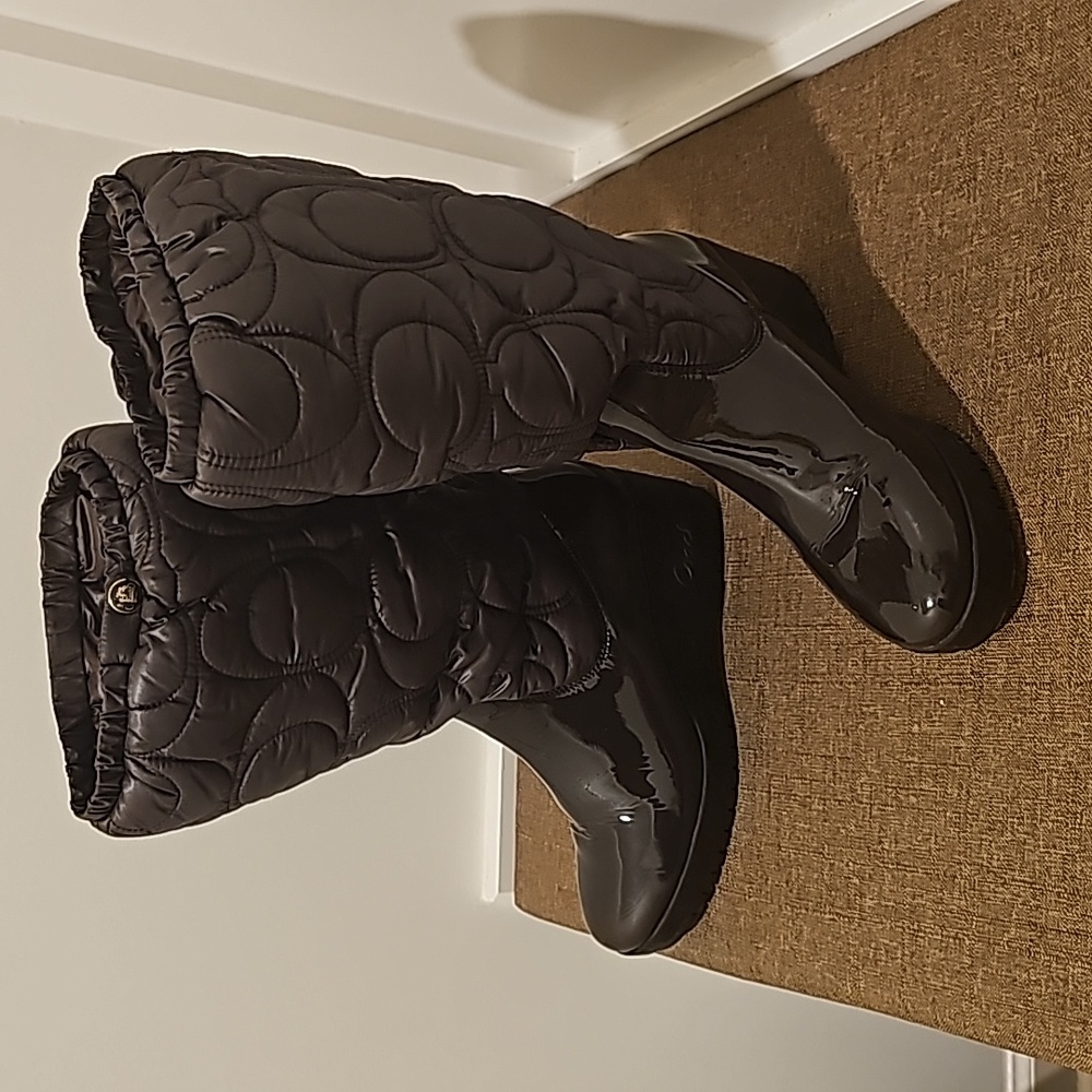 Coach rain or snow brown boots size 9